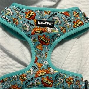Spoiled Woof Vibrant Comic Print dog  Harness - size large .